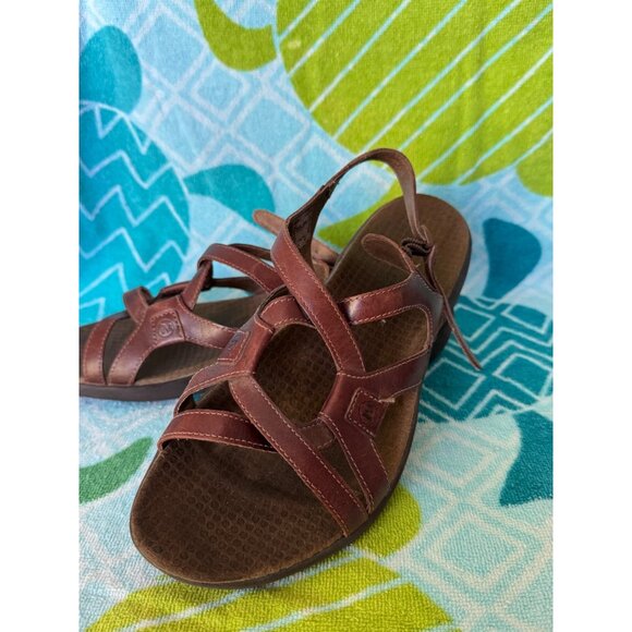 Merrell Agave Slingback Sandals Brown Leather Adjustable Straps Size 8 - Picture 6 of 10